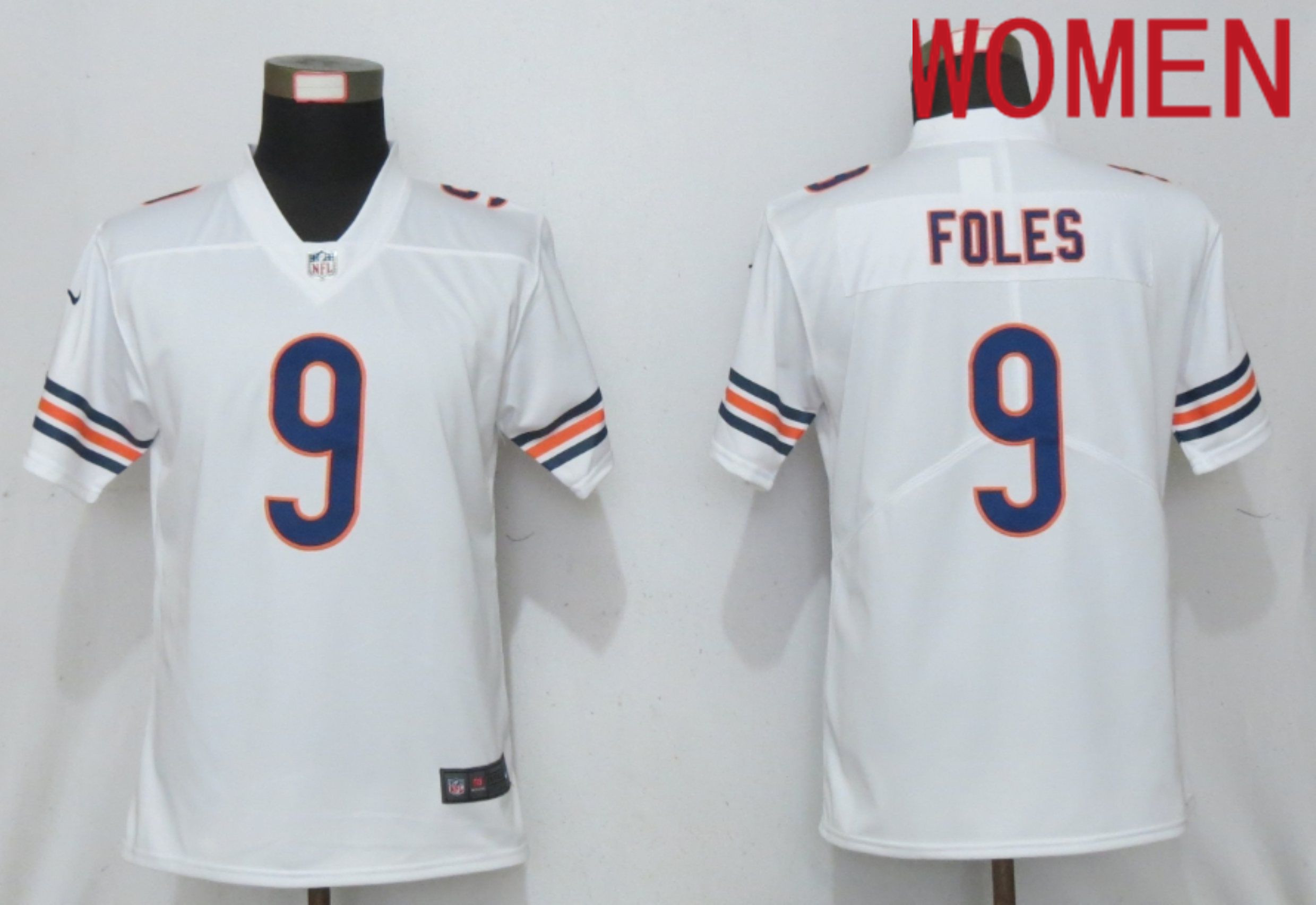 Women Chicago Bears #9 Foles Nike White Alternate Vapor Elite Playe NFL Jersey
